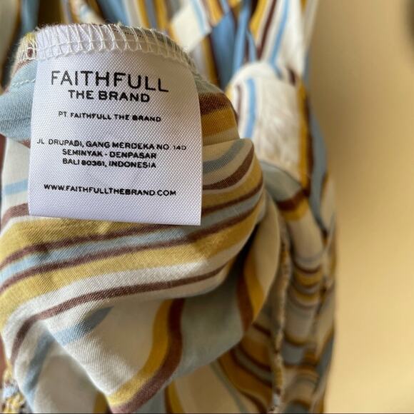 Faithfull the Brand Matilda Stripe Maxi Dress High Low Hem Size 2 - Picture 9 of 15